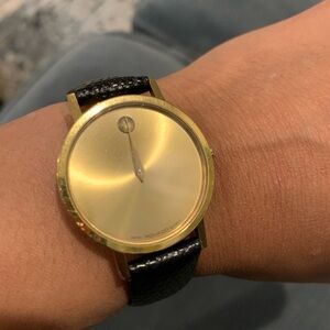 Swiss Movado Black/Gold Quartz watch